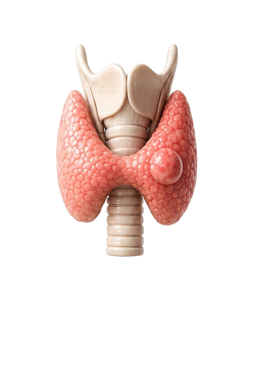 Ilustração de tireoide com nódulo